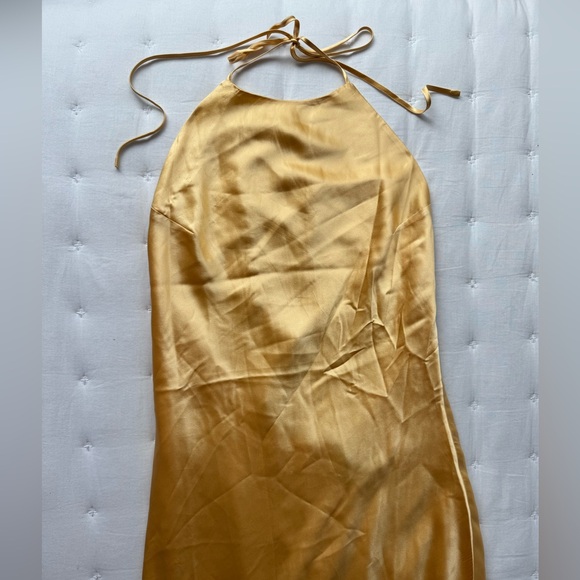 Reformation NWT Small Jeany Backless Silk Formal Long Maxi Dress Sunshine - Picture 7 of 12